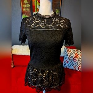 Sweet Wanderer black lace top Size Small